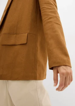 Blazer ample en mélange lin-viscose