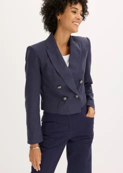 Blazer court avec épaulettes pour une silhouette structurée