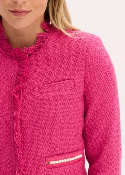 Blazer cropped en maille bouclette