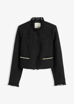 Blazer cropped en maille bouclette