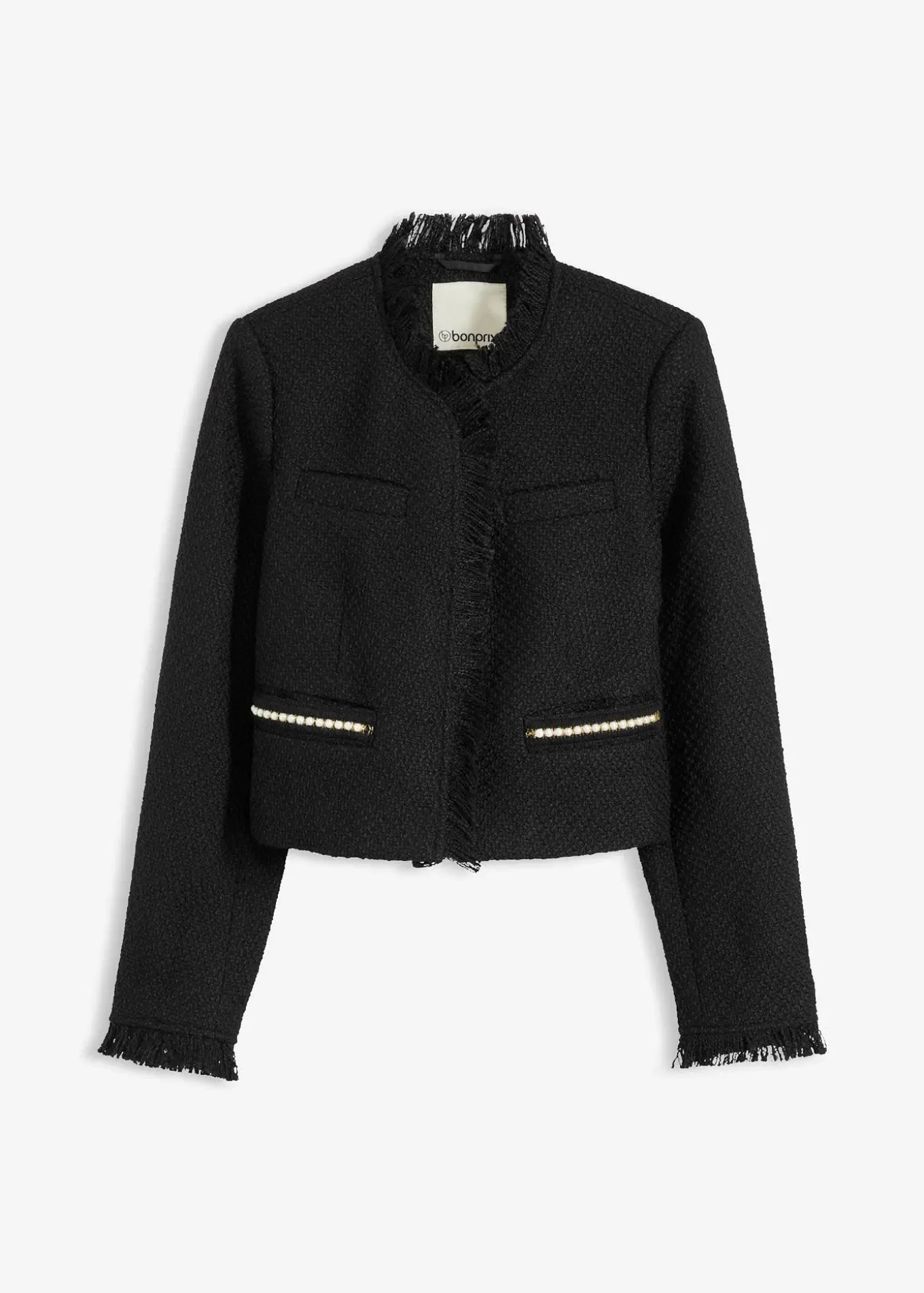 Blazer cropped en maille bouclette