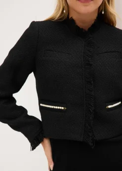 Blazer cropped en maille bouclette