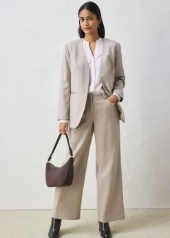 Blazer doux sans col