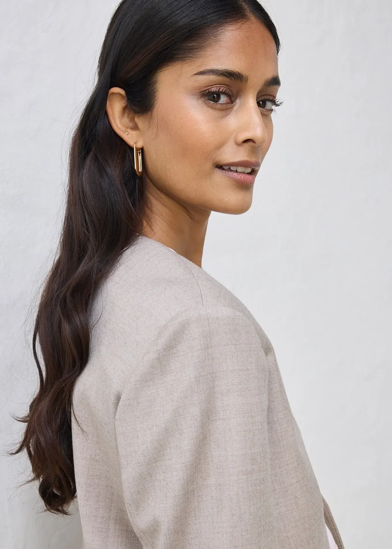 Blazer doux sans col