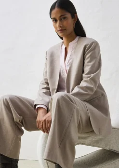 Blazer doux sans col