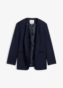 Blazer doux sans col