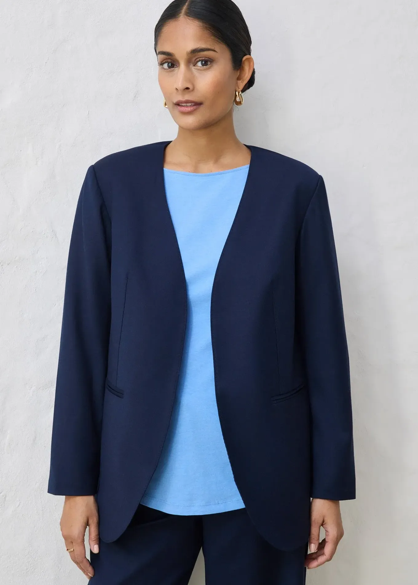Blazer doux sans col