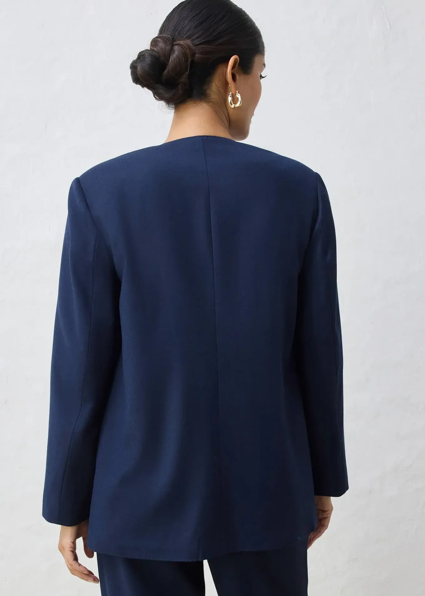 Blazer doux sans col