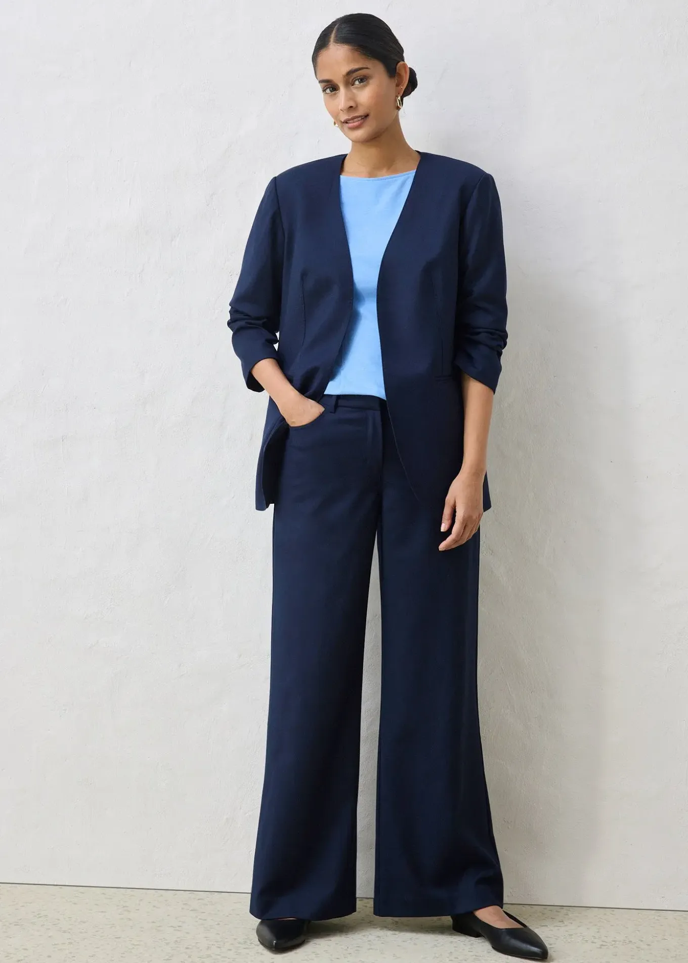 Blazer doux sans col