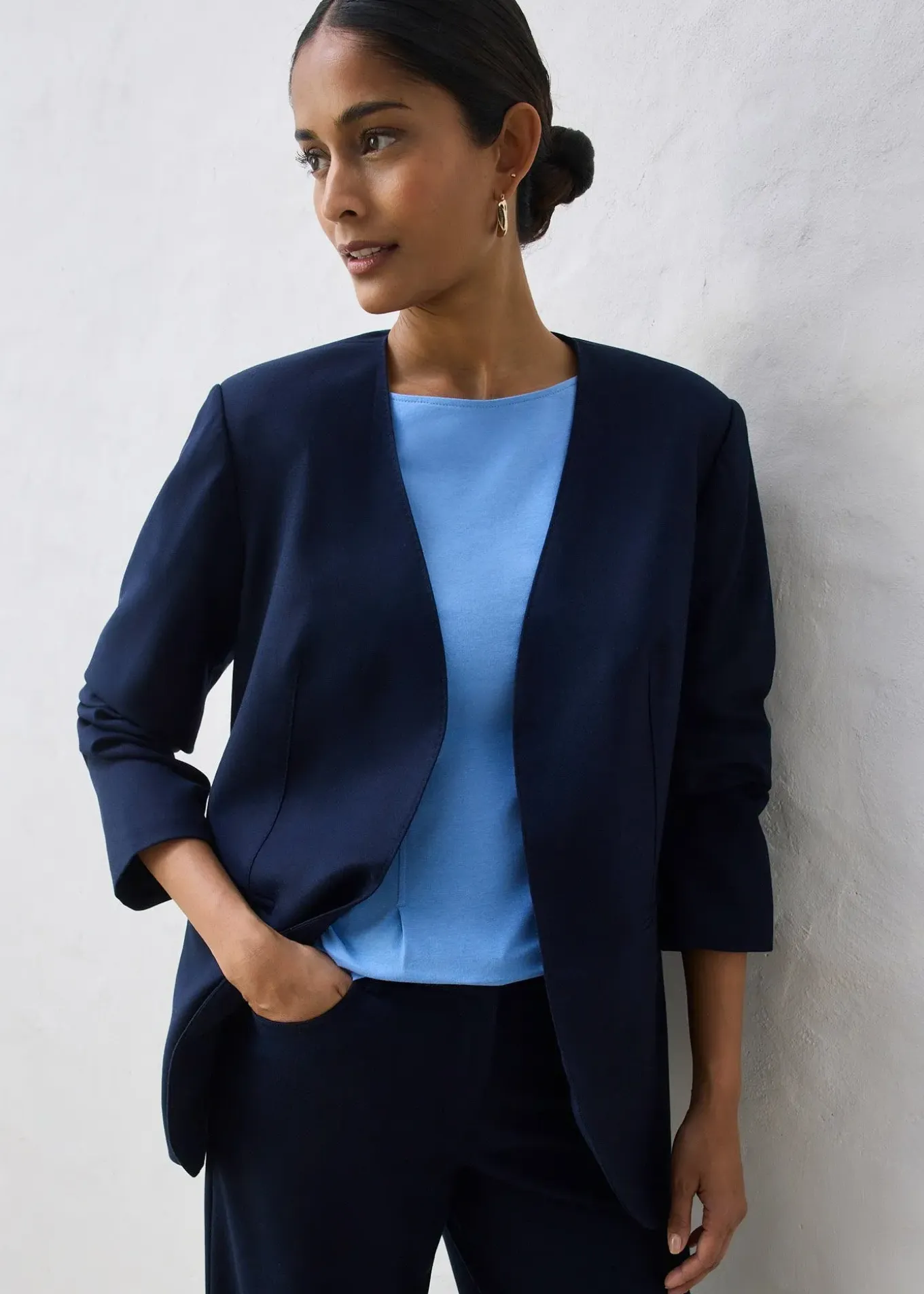 Blazer doux sans col