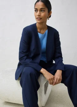 Blazer doux sans col