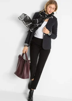 Blazer en coton à détails rayés