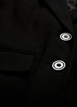 Blazer en coton à détails rayés