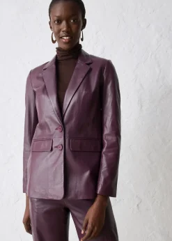 Blazer en cuir d’agneau nappa