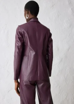 Blazer en cuir d’agneau nappa