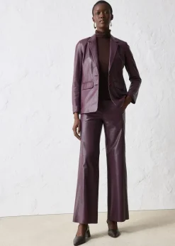 Blazer en cuir d’agneau nappa