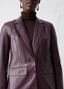 Blazer en cuir d’agneau nappa