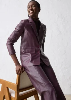 Blazer en cuir d’agneau nappa