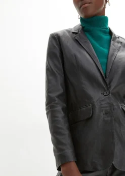 Blazer en cuir d’agneau nappa