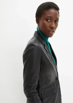 Blazer en cuir d’agneau nappa