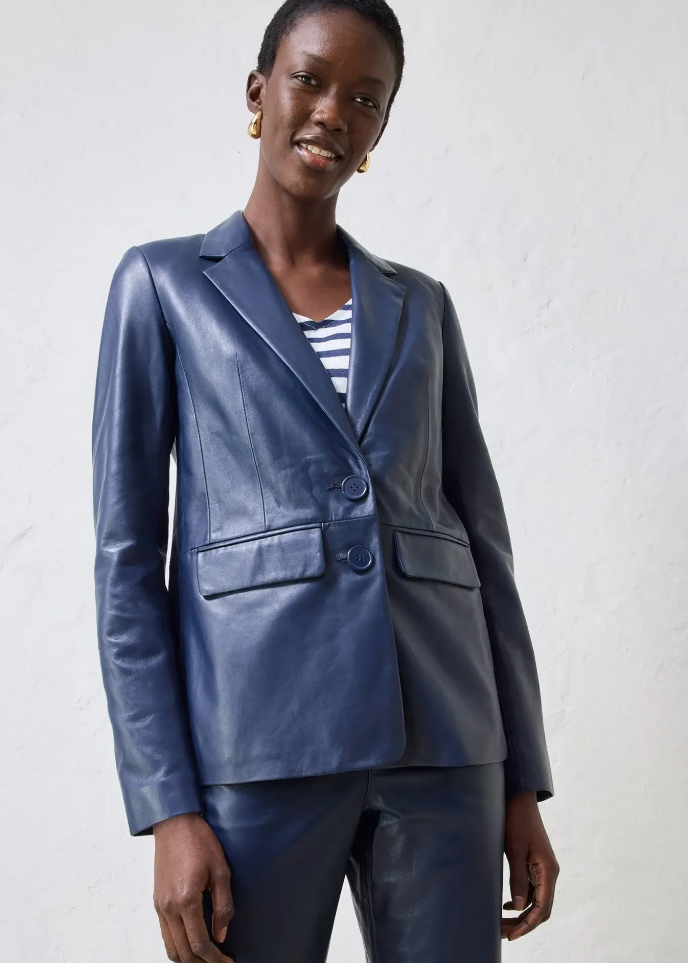 Blazer en cuir d’agneau nappa