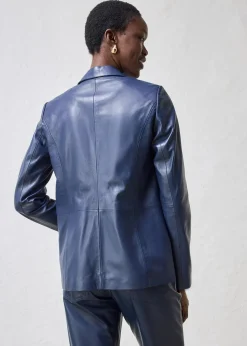 Blazer en cuir d’agneau nappa