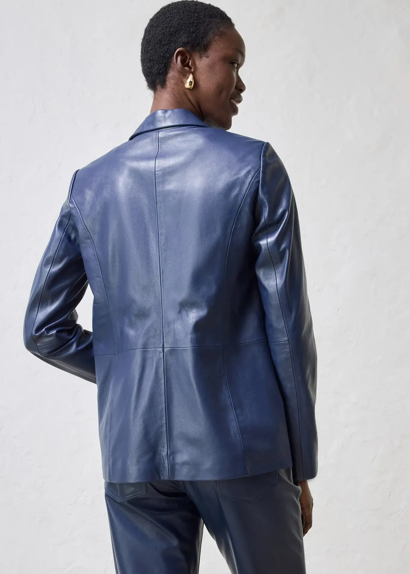 Blazer en cuir d’agneau nappa