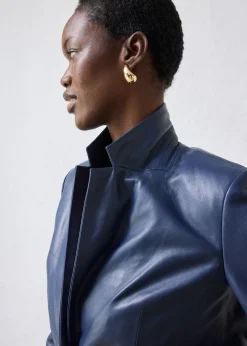 Blazer en cuir d’agneau nappa