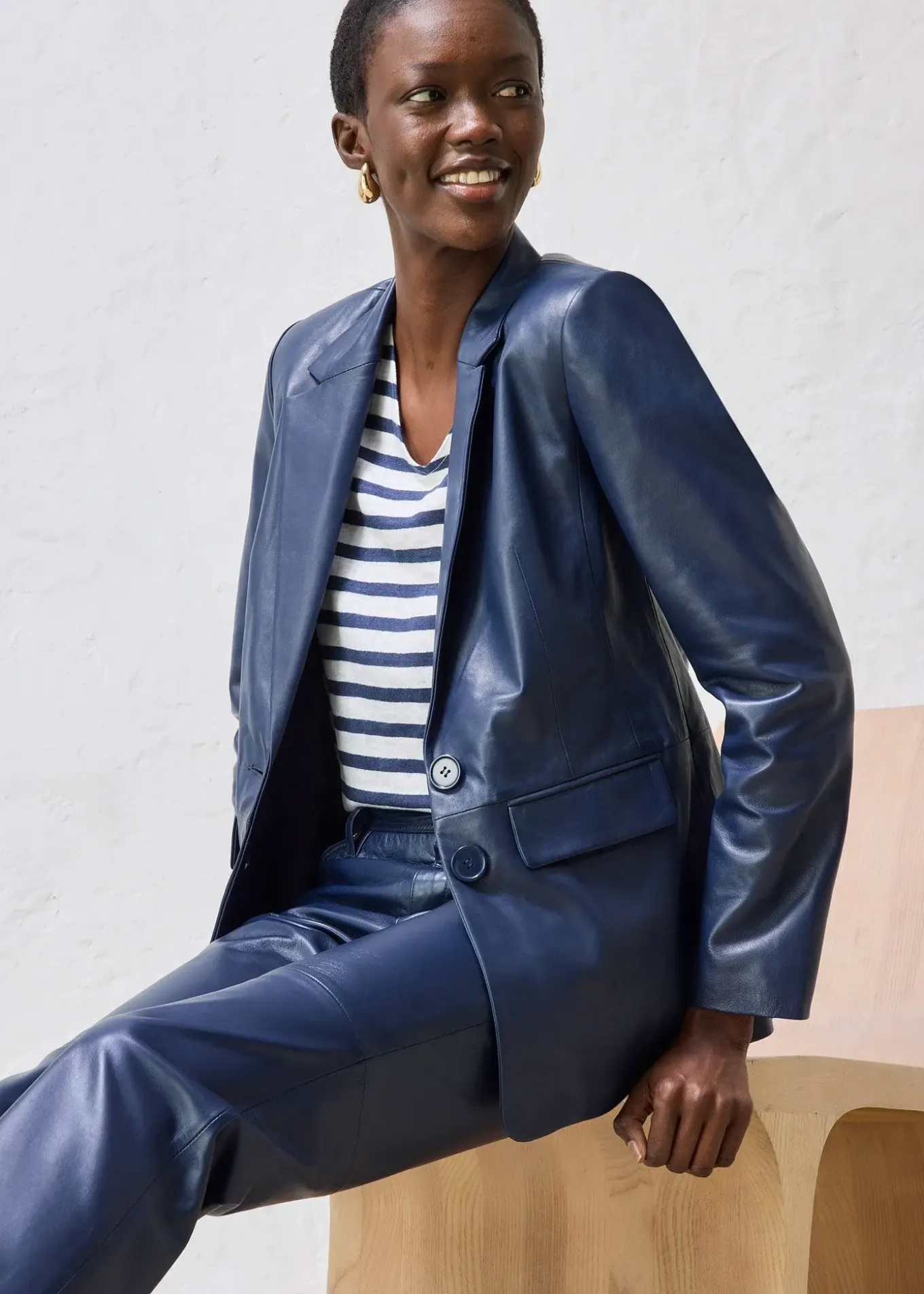 Blazer en cuir d’agneau nappa