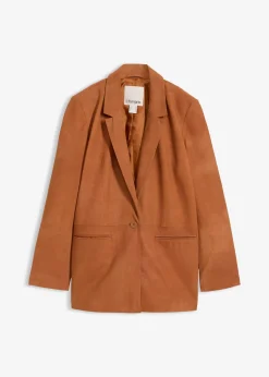 Blazer en cuir velours