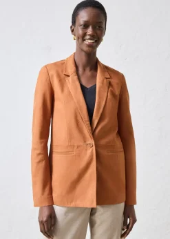 Blazer en cuir velours