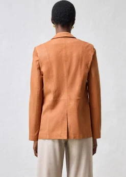 Blazer en cuir velours