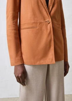 Blazer en cuir velours