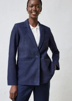 Blazer en cuir velours