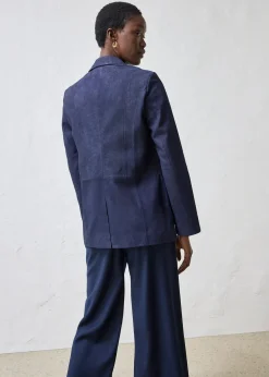 Blazer en cuir velours