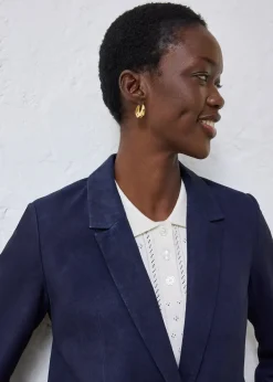 Blazer en cuir velours