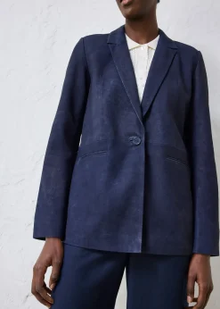 Blazer en cuir velours