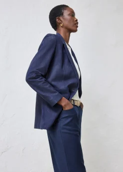 Blazer en cuir velours