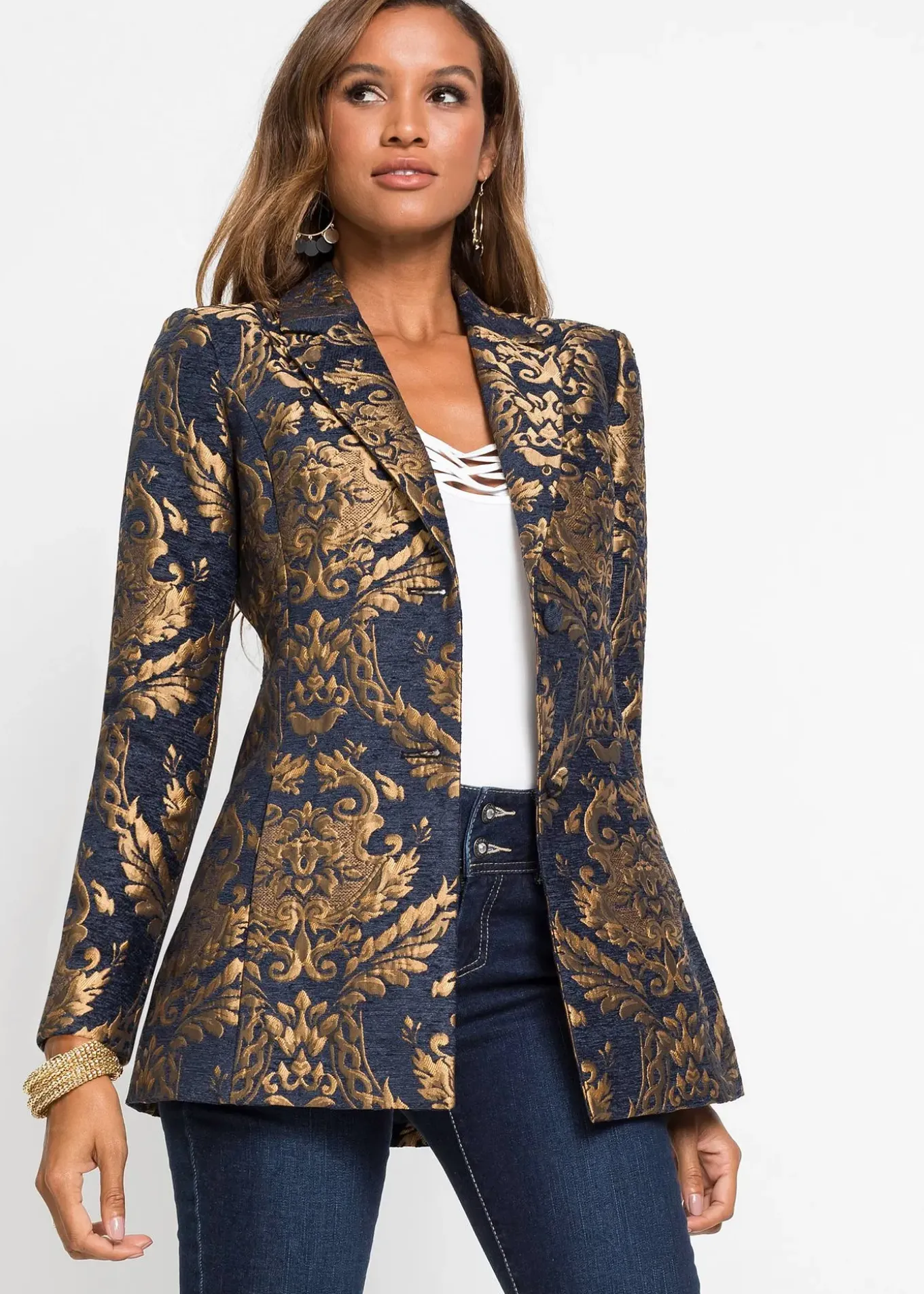 Blazer en jacquard brillant