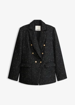 Blazer en maille bouclette à boutonnage double