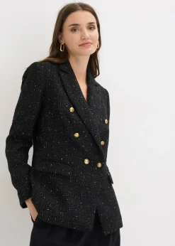 Blazer en maille bouclette à boutonnage double