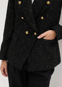 Blazer en maille bouclette à boutonnage double