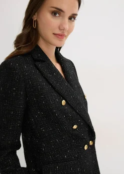 Blazer en maille bouclette à boutonnage double