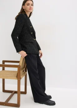 Blazer en maille bouclette à boutonnage double