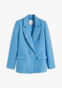 Blazer en maille bouclette à boutonnage double
