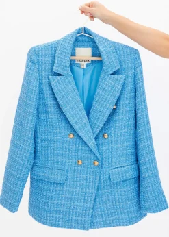 Blazer en maille bouclette à boutonnage double