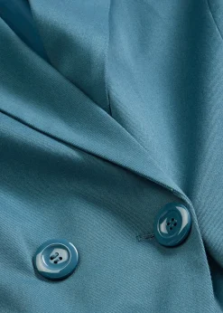 Blazer long à col V, manches longues