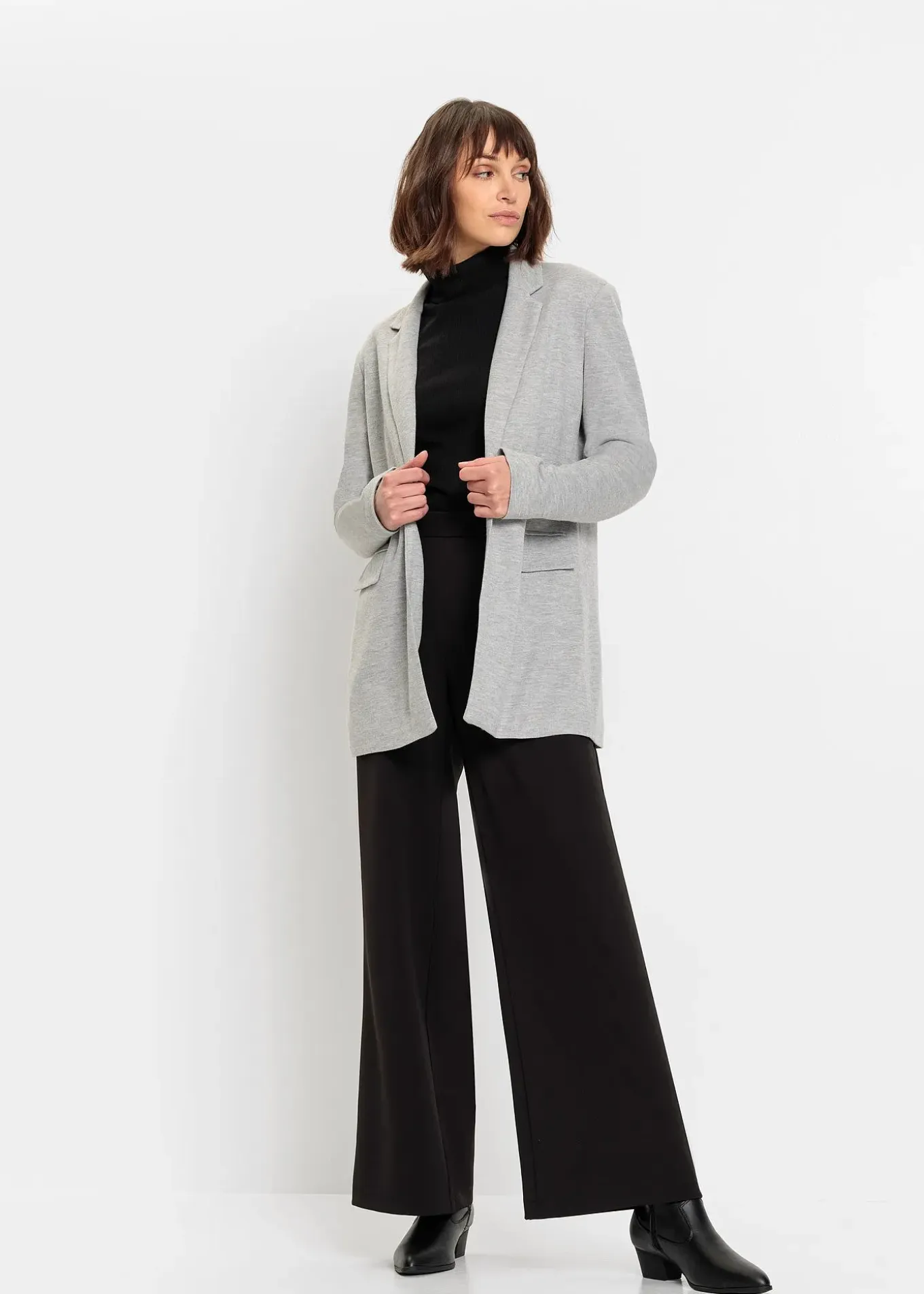 Blazer long en jersey avec poches