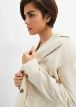 Blazer long en lin et viscose