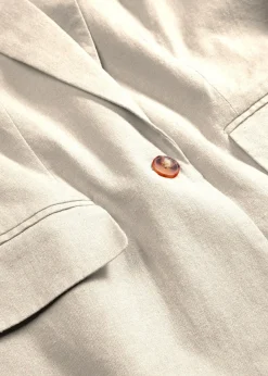 Blazer long en lin et viscose